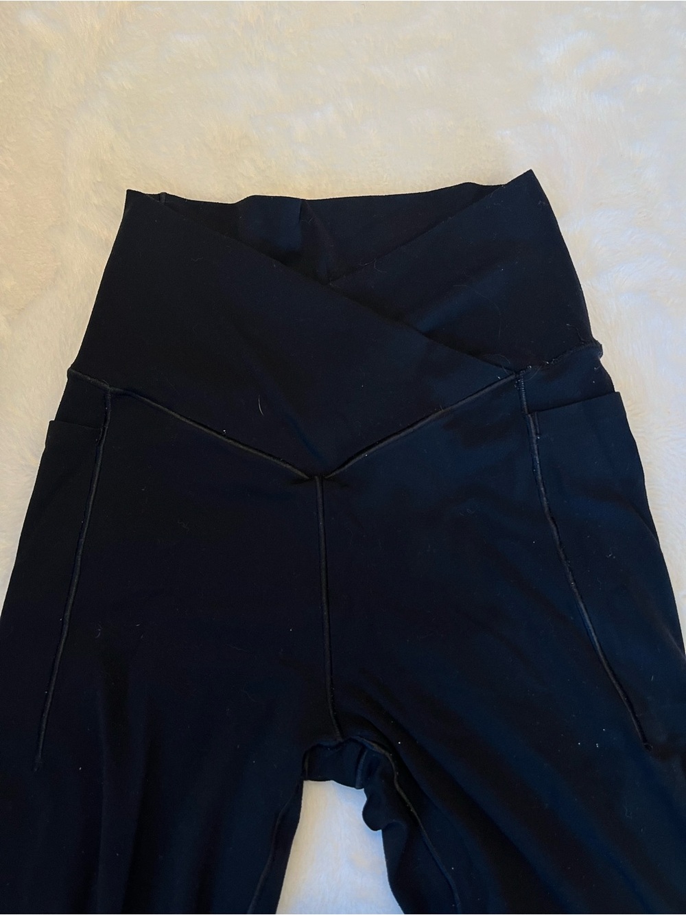 Aerie Offline Black Crossover Waist Leggings Sm